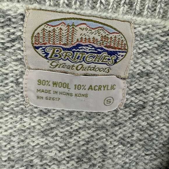 Vintage Britches Great Outdoors Sweater Women Small Wool Blend Gray Pink 80s 90s - Picture 7 of 13